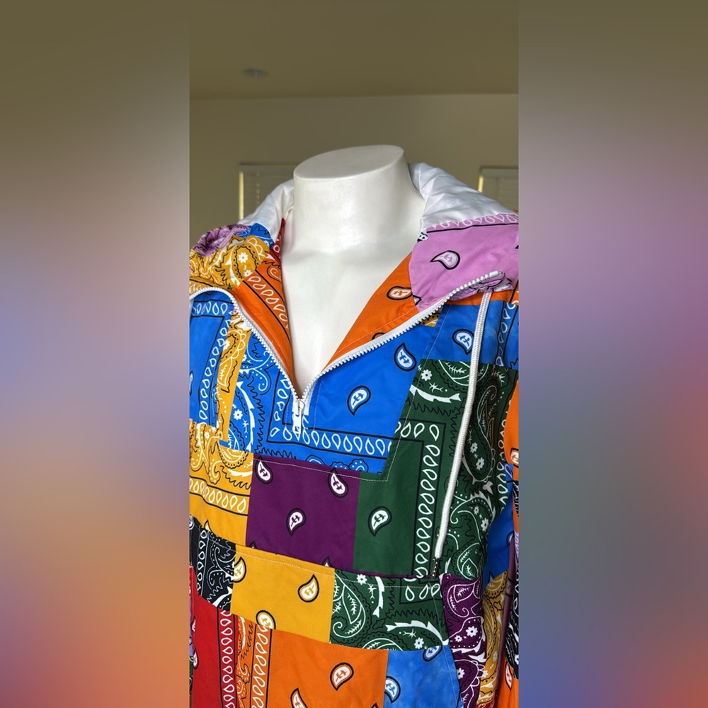 SHEIN Multicolor Patchwork Bandana Windbreaker Si… - image 3